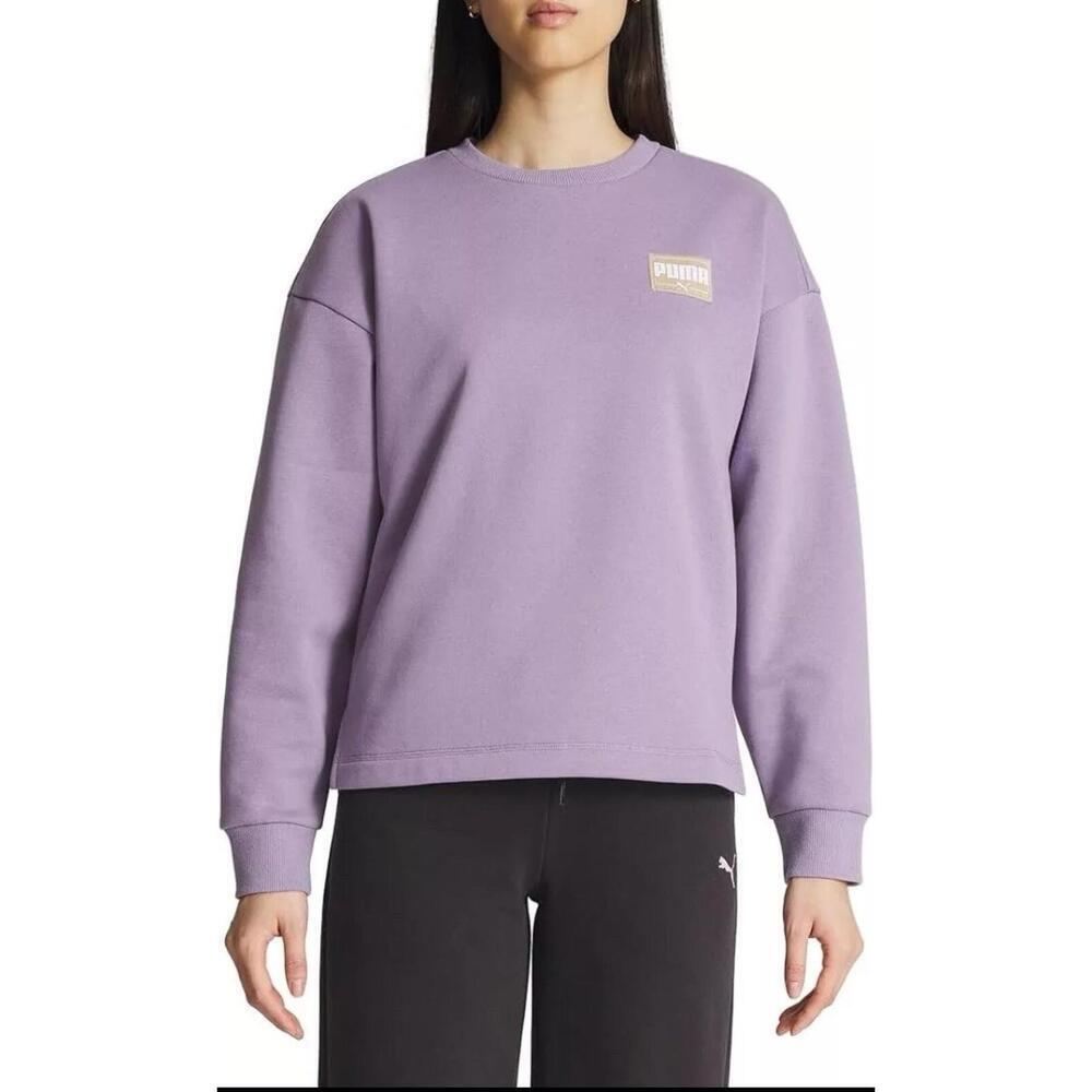 PUMA Women's Fleece Crewneck Sweatshirt Badge Size Small.  AH